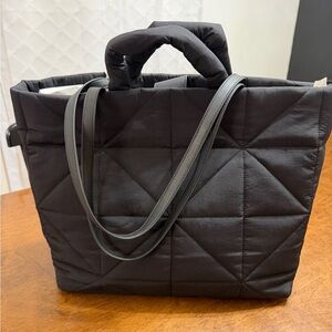 Black Quilted Tote Bag
